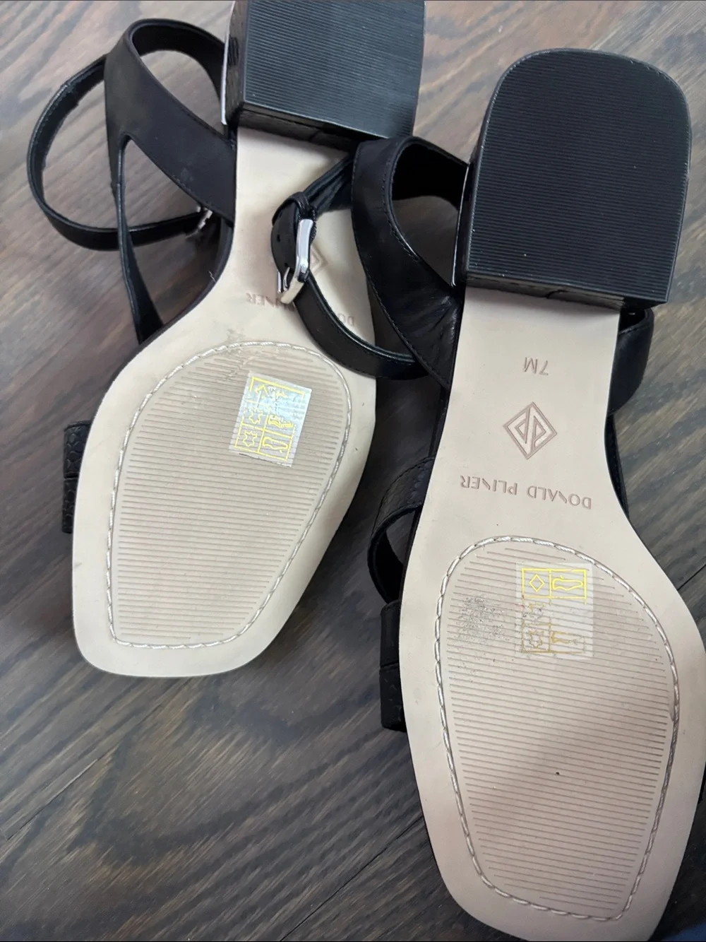 Donald J. Pliner Black Textured-Strap Sandals